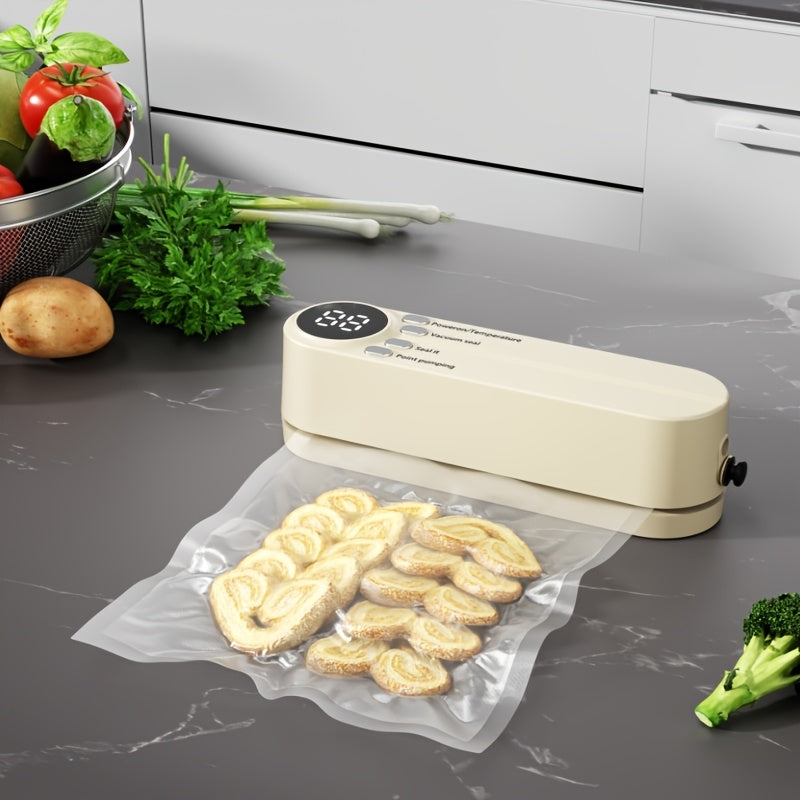 Wireless Food Vacuum Sealer with Seal and Suction Functions for Kitchen and Outdoor Use