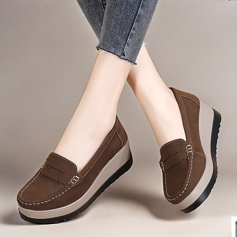 Women's Slip-On Loafers Black Synthetic Cushioned All-Season Casual Shoes