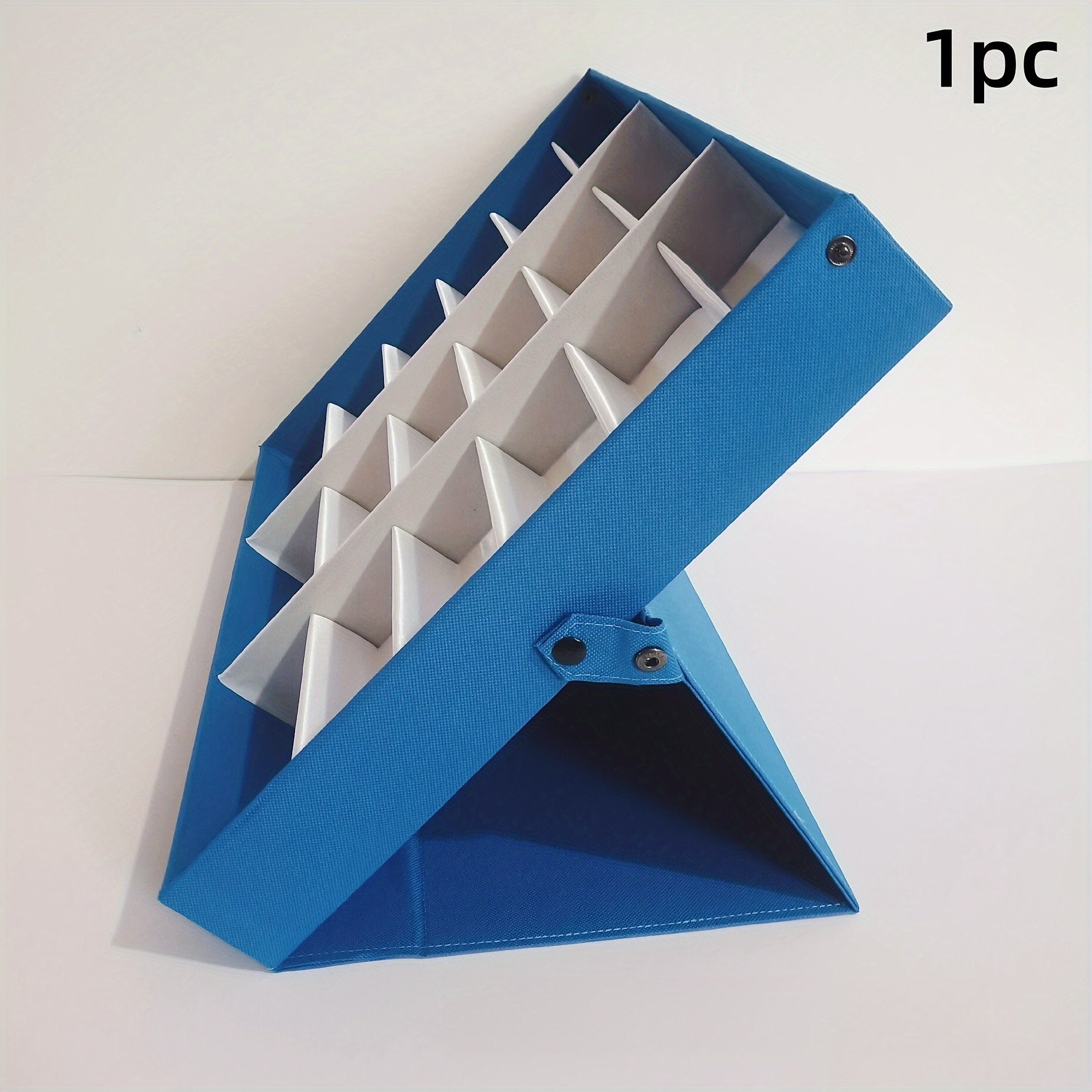 Women's Jewelry Storage Box with 18 Slots for Eyeglasses Artificial Leather Stand Purple Red Blue-Grey