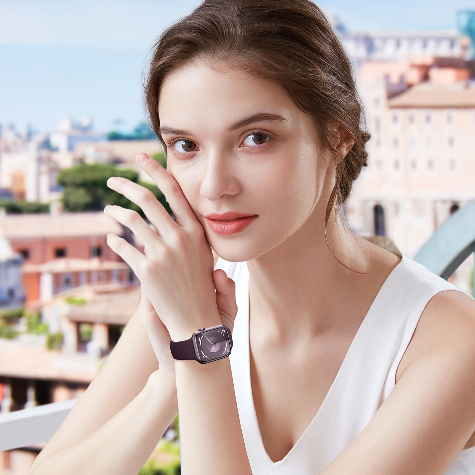 Banda de reloj deportivo de silicona resistente al agua para Apple Watch Series 1-9 y SE 40mm 44mm 45mm