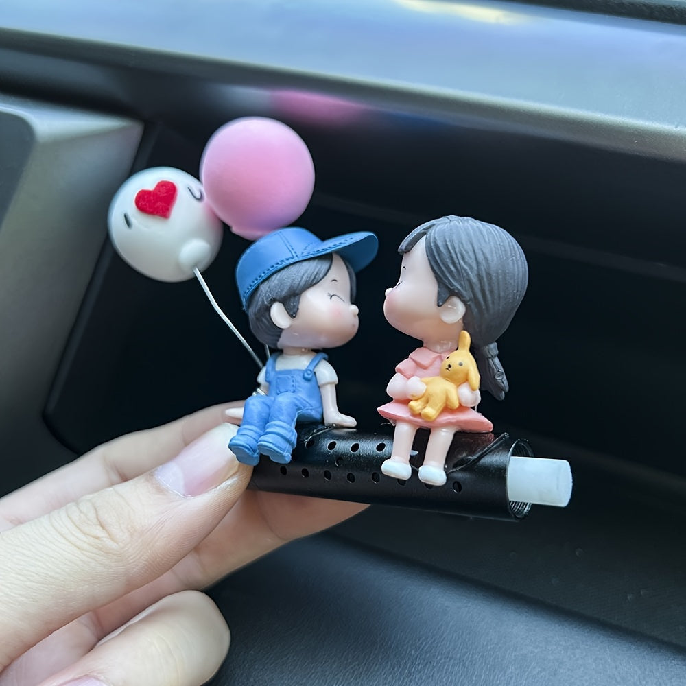 Avtomobil ichki aksessuari, ijodiy multfilm juftligi, avtomobil ventilyatsiya bezaklari, hidi, salfetka