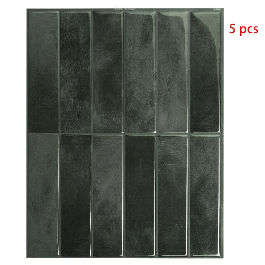 3D Self-Adhesive PET Tile Wall Stickers Waterproof Anti-Mold Oil-Resistant for Kitchen Bathroom Living Room
