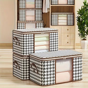 Lightweight Storage Bag with Houndstooth Window Large Capacity Travel Wardrobe Organizer