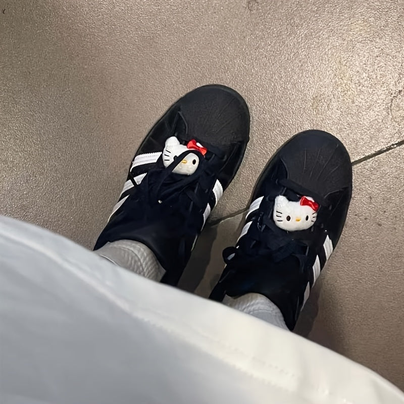 Kids Plush Shoe Laces 2/4pcs 3D Hello Kitty Sneakers Decorative