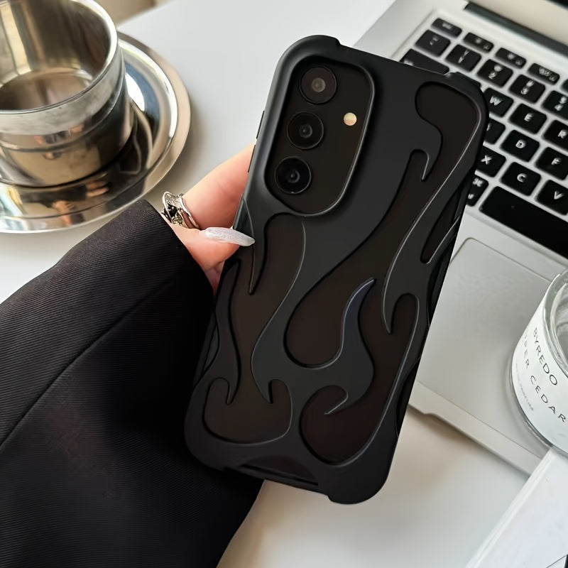 Flame-Shaped Design Phone Case for S24 Ultra with Hollowed-Out Heat Dissipation and Breathability