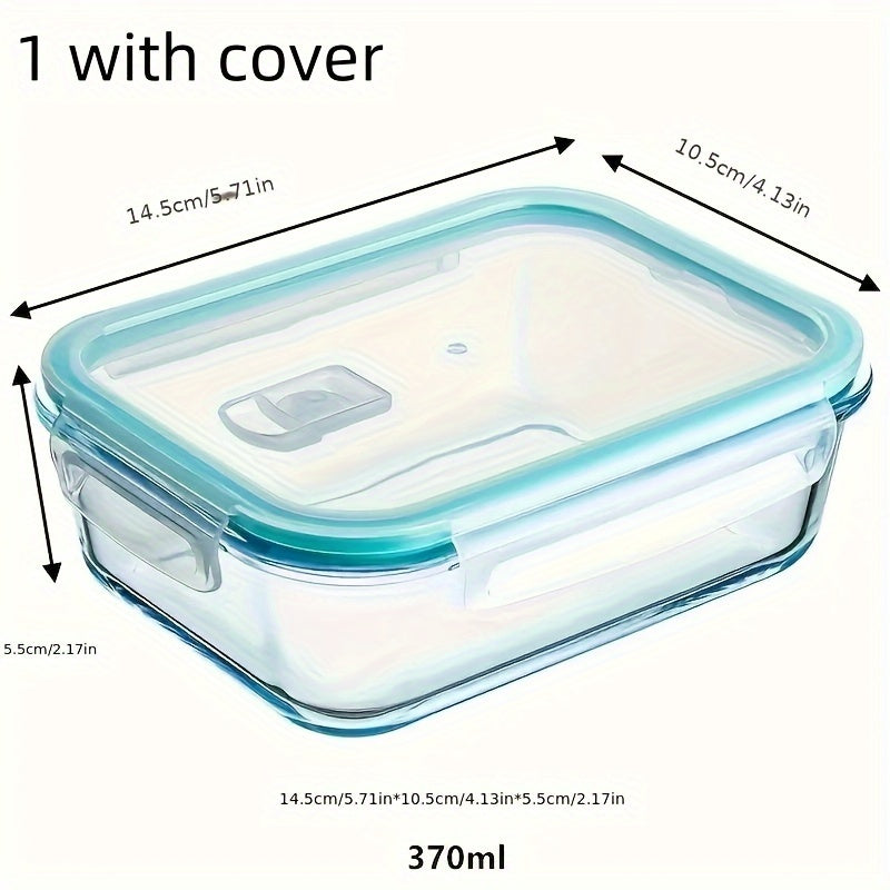 Glass Food Storage Container Set with Lid 12.5oz Microwave Dishwasher Safe Rectangular