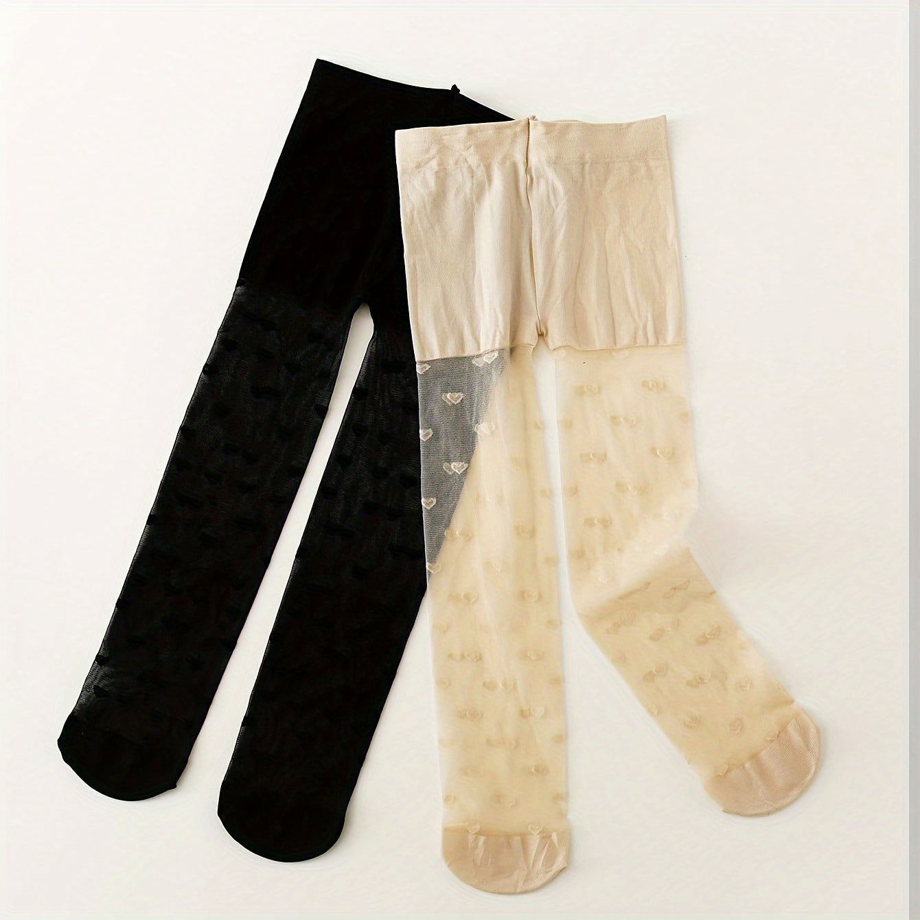 Girls' Dance Tights Set 2 Pack Nylon Spandex Solid Color All-Season for Kids