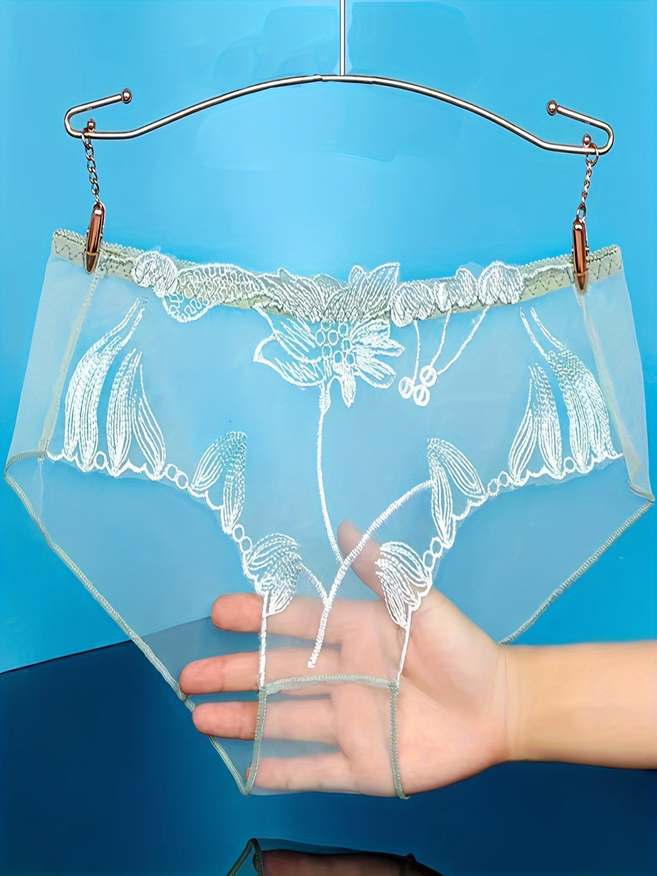 Set of 4 Women's Embroidered Low-Rise Lace Briefs Sexy Lingerie Underwear