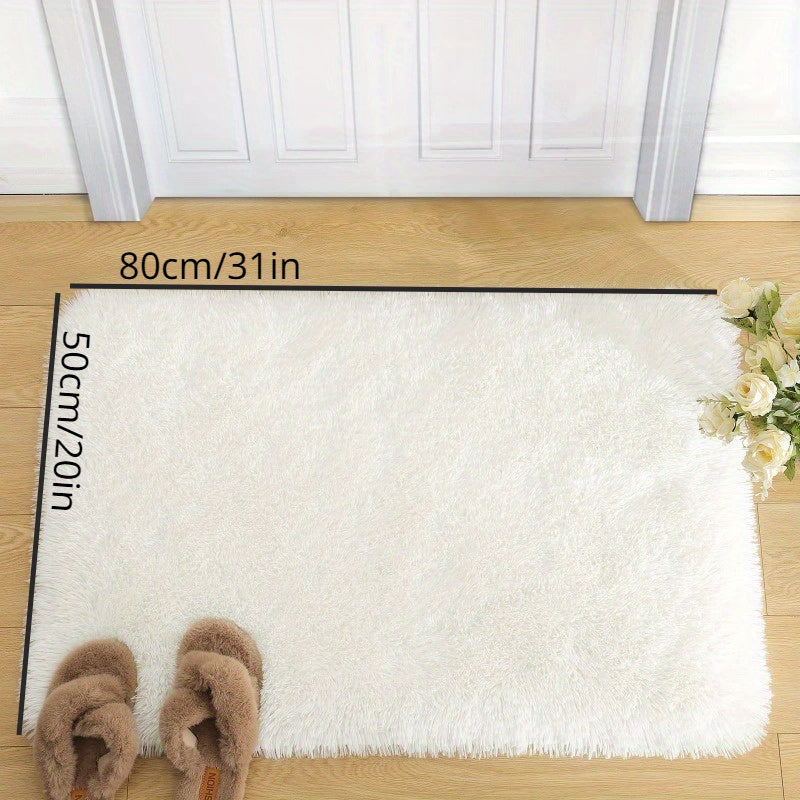Soft White Shaggy Plush Area Rug for Bedroom Living Room Dorm Decor