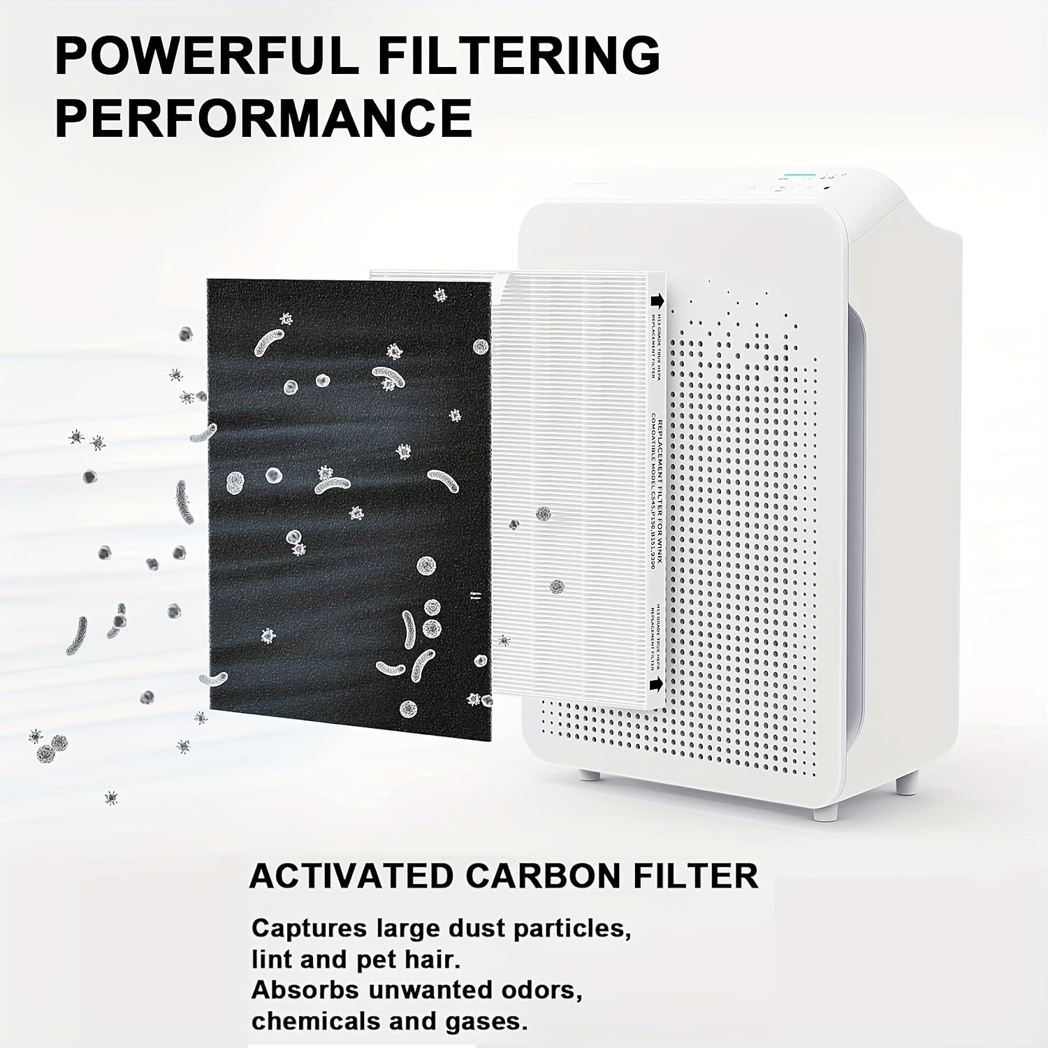 4-Piece Carbon Pre-Filters for Air Purifier Compatible with Winix C545 Durable Polypropylene