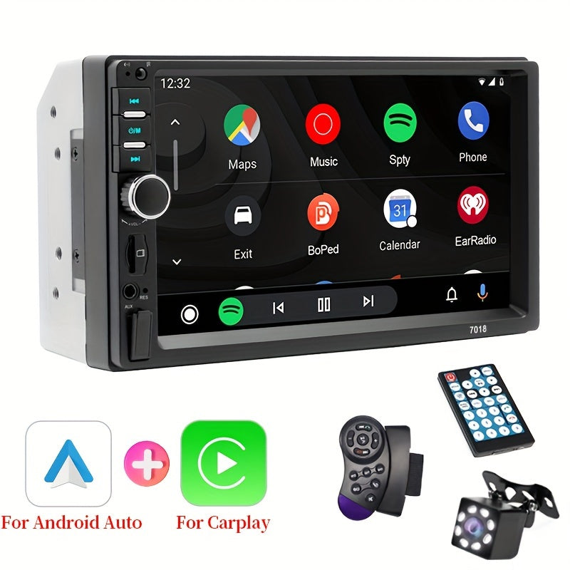 17.78cm HD Avtomobil Stereo Bosh ekran Android Auto CarPlay GPS Aux USB Rul boshqaruvi uchun simsiz ulanish