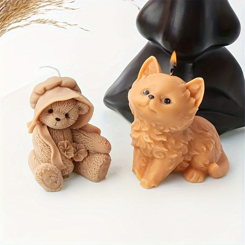 Silicone Mold for 3D Bear with Hat Cake Fondant Chocolate Soap DIY