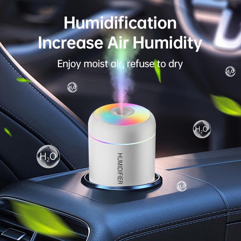 Portable USB Humidifier with Lights and Aromatherapy for Cars, Office, Bedroom