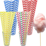 Colorful Candy Spoons Disposable Paper Sticks for Flower-Shaped Candy 6x350mm Pack of 100