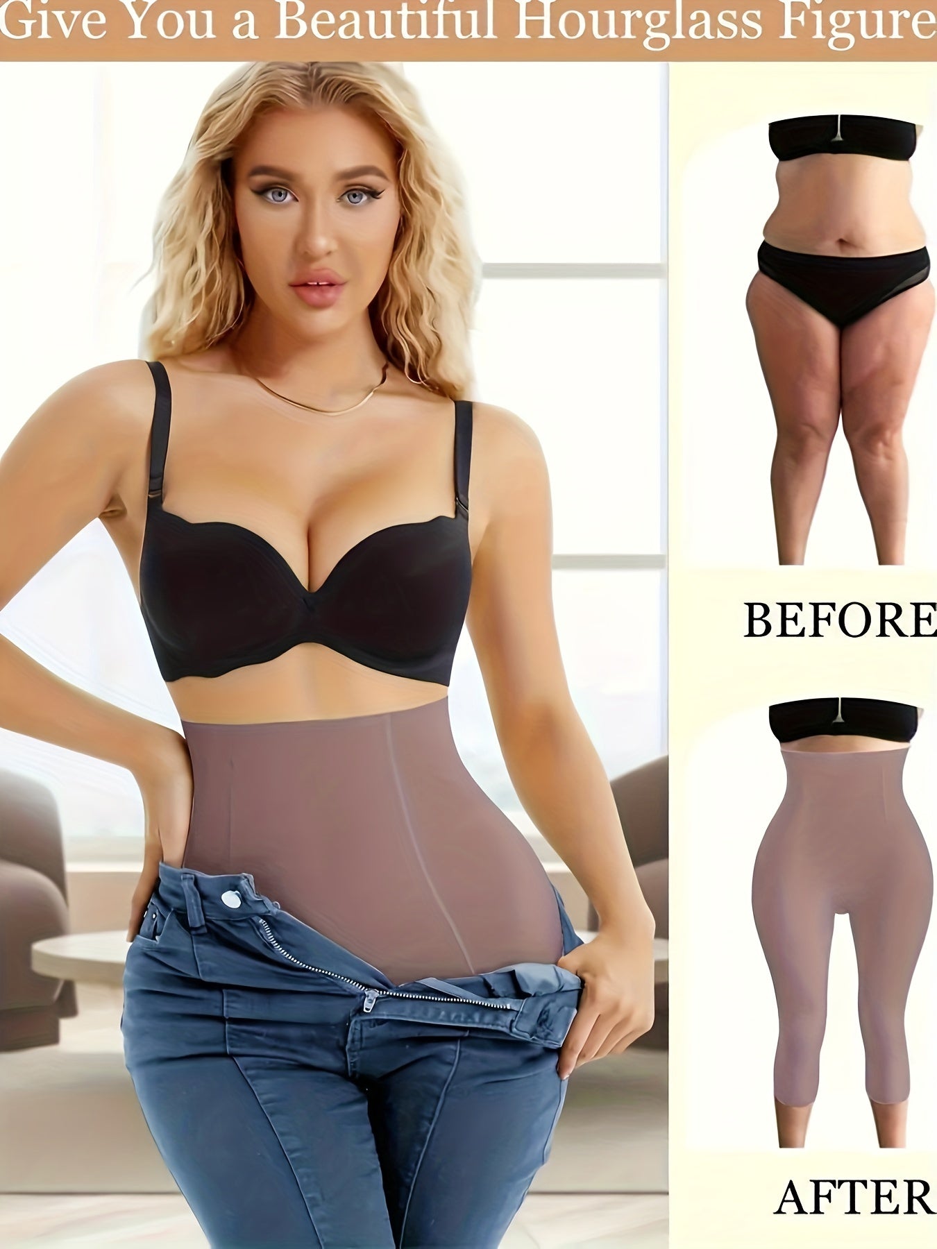 Women’s High-Waisted Slimming Capri Leggings Tummy Control Butt Lift Seamless Lightweight