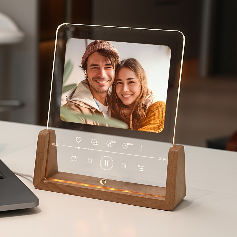 Personalized Luminous Acrylic Photo Frame for Girlfriend Boyfriend Friends Gift