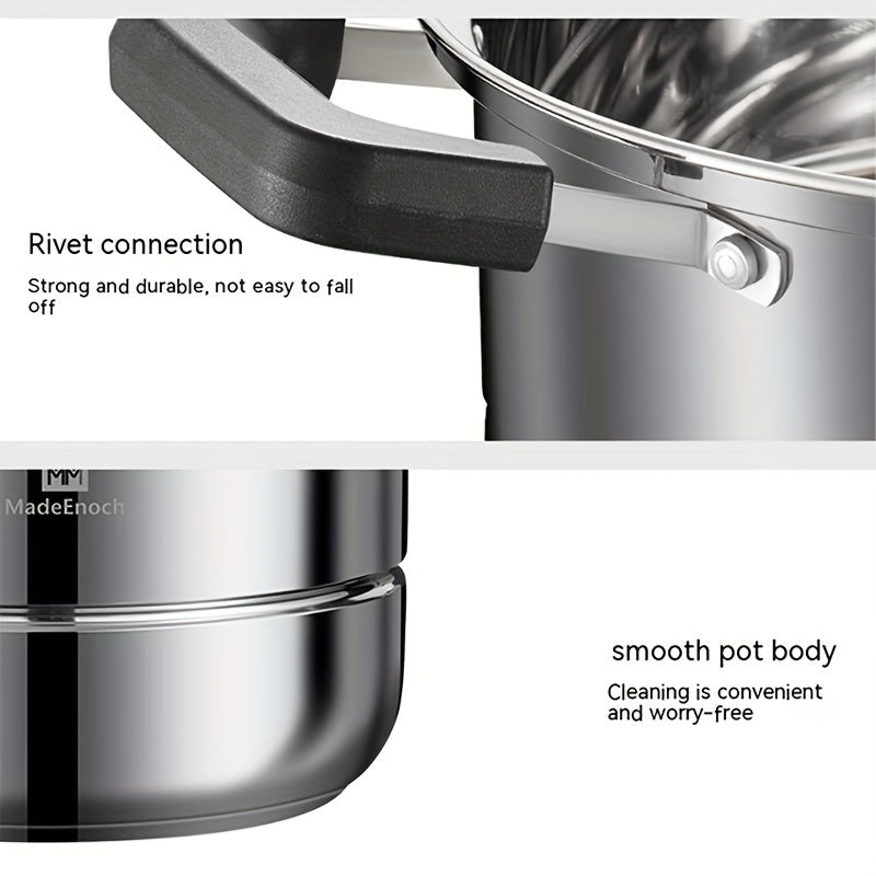 Кухонная кастрюля для супа, парящая булочки Мантоу, изготовленная из нержавеющей стали 201, с дизайном одного дна для пароварки. Диаметр кастрюли составляет 28 см, и она прозрачна для контроля за процессом приготовления. Код продукта: WMM-006.