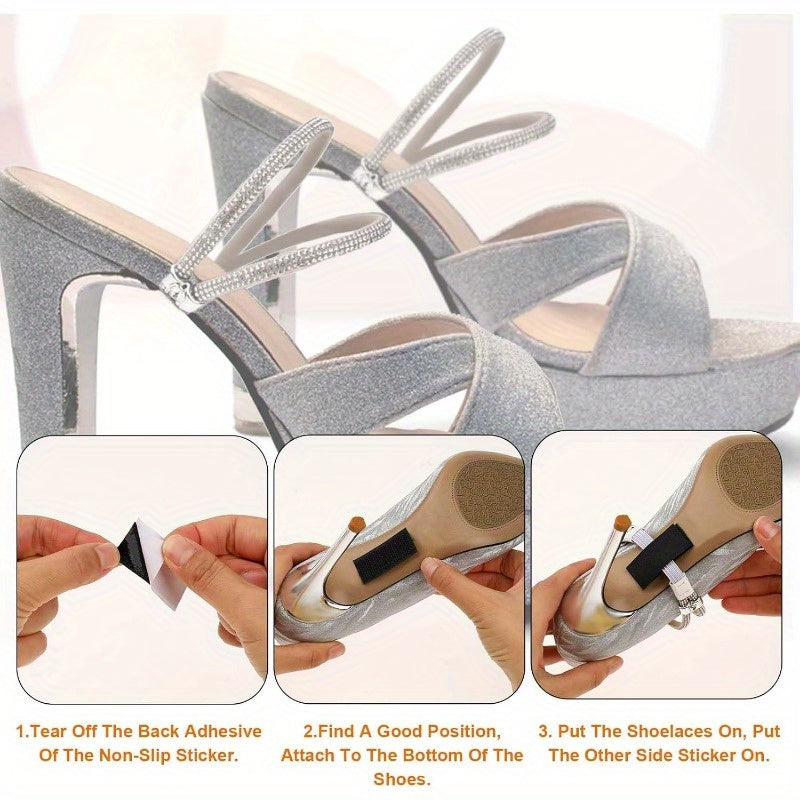 Women Elastic Shoelaces for High Heels 3 Pairs Adjustable Secure