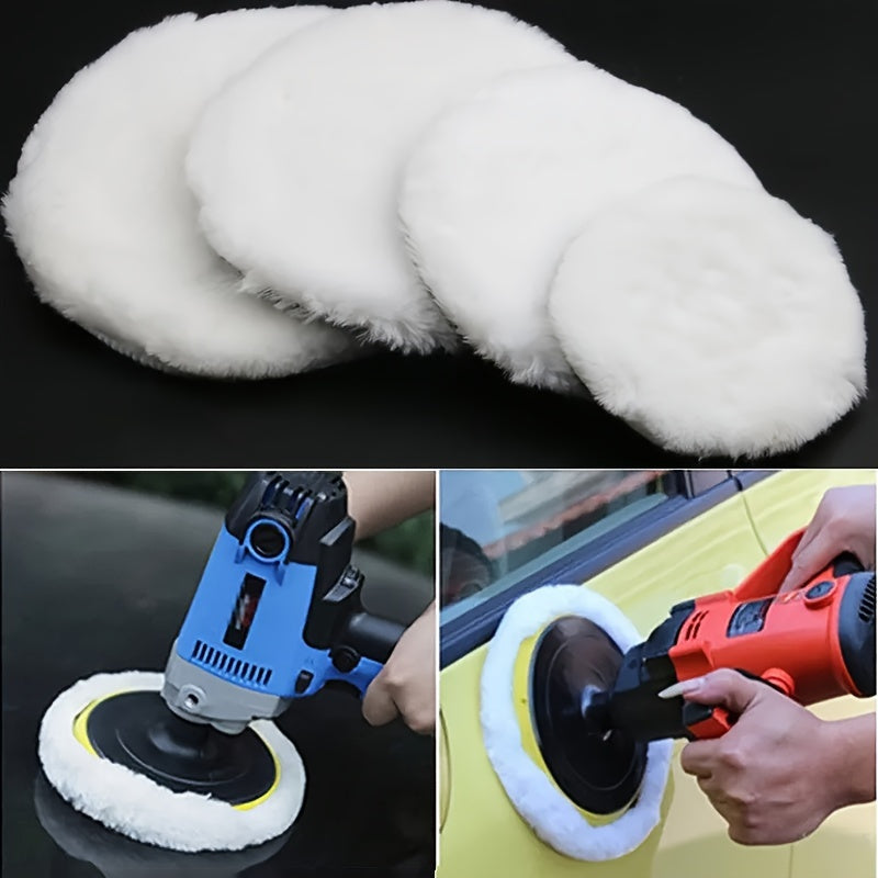 Car Polishing Pad Set 5pcs Wool Buffing Auto Paint Care for Polisher Machines