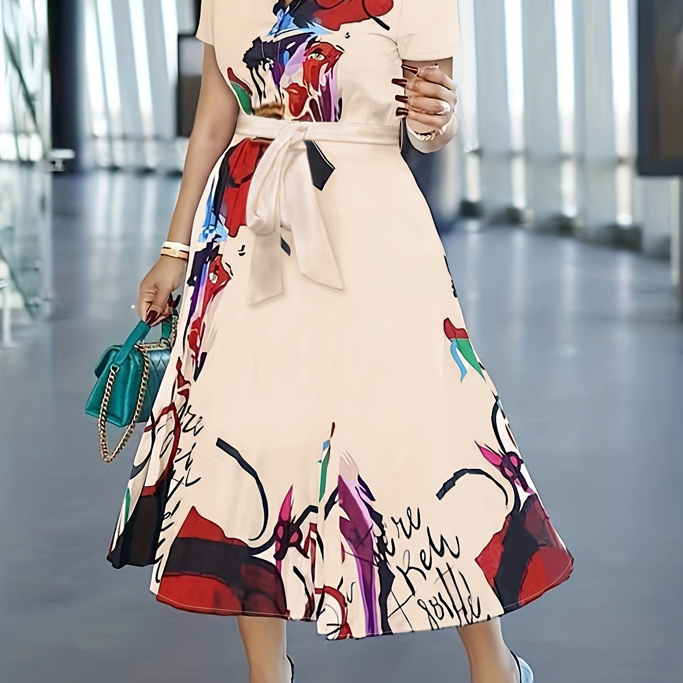 Women's Floral Print Button Front Dress Short Sleeve Collared Casual Summer Spring Fall