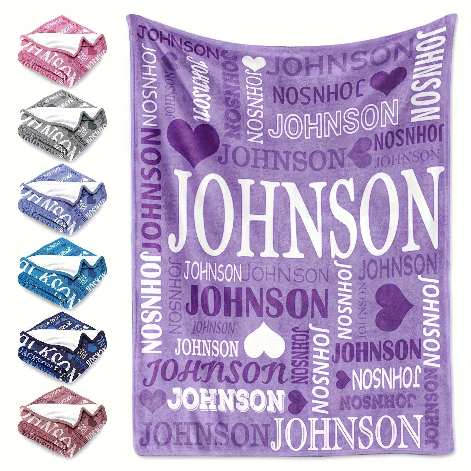 Personalized Multi-Color Flannel Throw Blanket for Home Decor and Gift