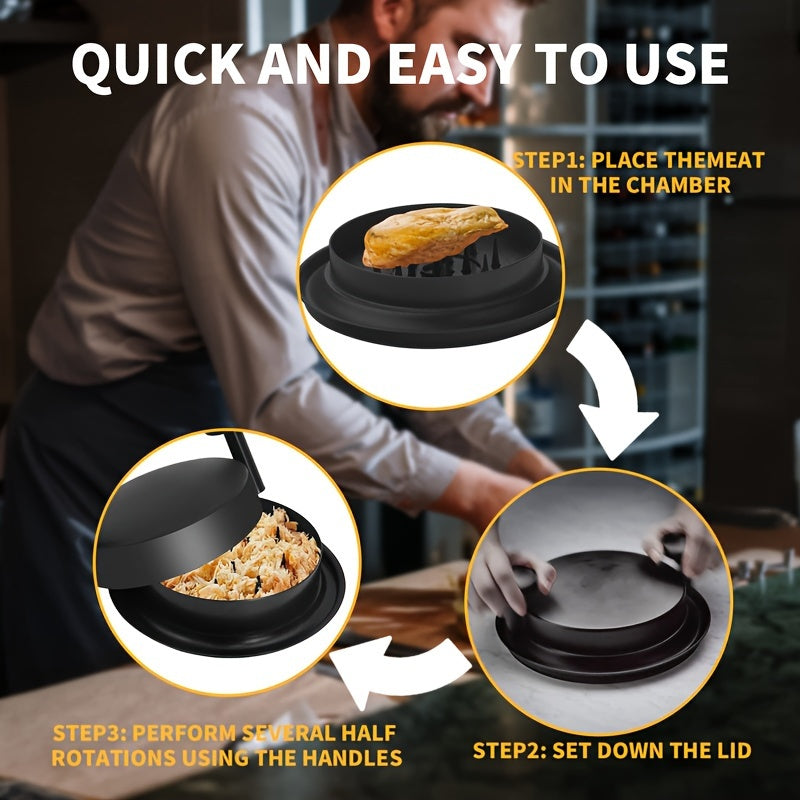 Rallador de carne negro reutilizable para pollo y carne de res con asa