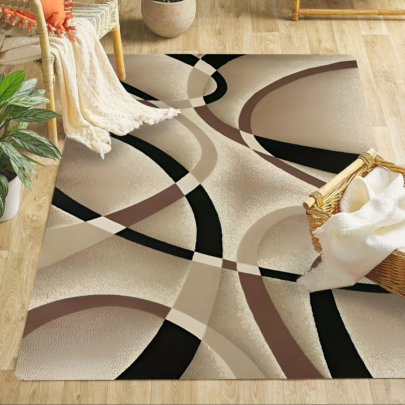 Bohemiya chiziqli hudud halqasi yuviladigan ichki bezak ko'p maqsadli gilam