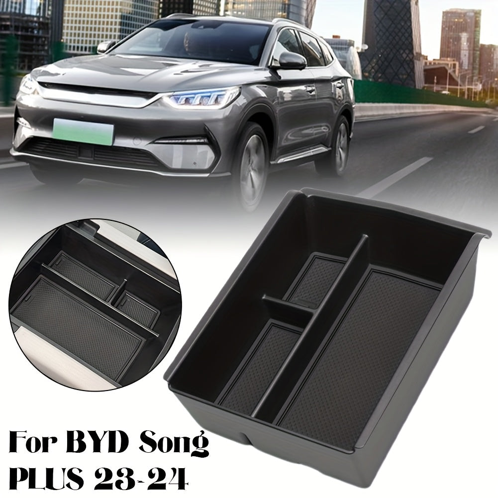 Car Interior Organizer Storage Box with USB-C Port Durability Textured