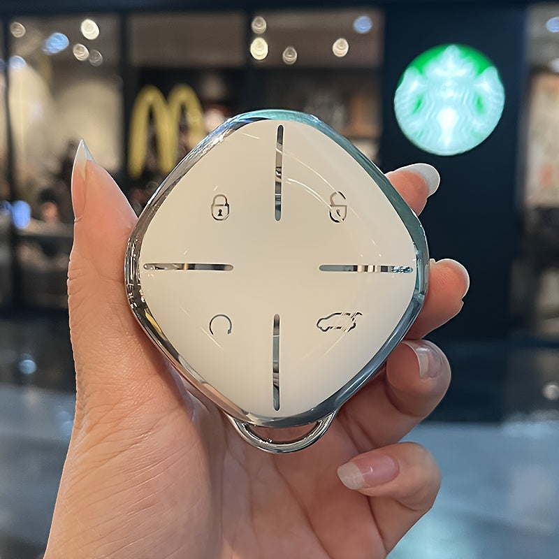 Universal TPU Car Key Case Cover for DTC 2022-2023 Black Woven Keychain