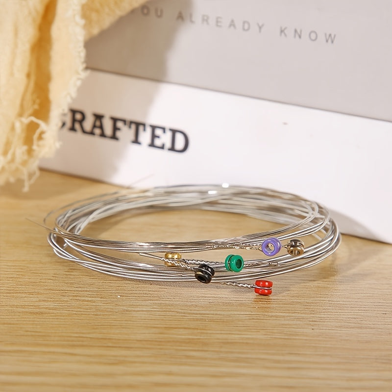 Juego de seis cuerdas de guitarra eléctrica de acero recubierto de níquel