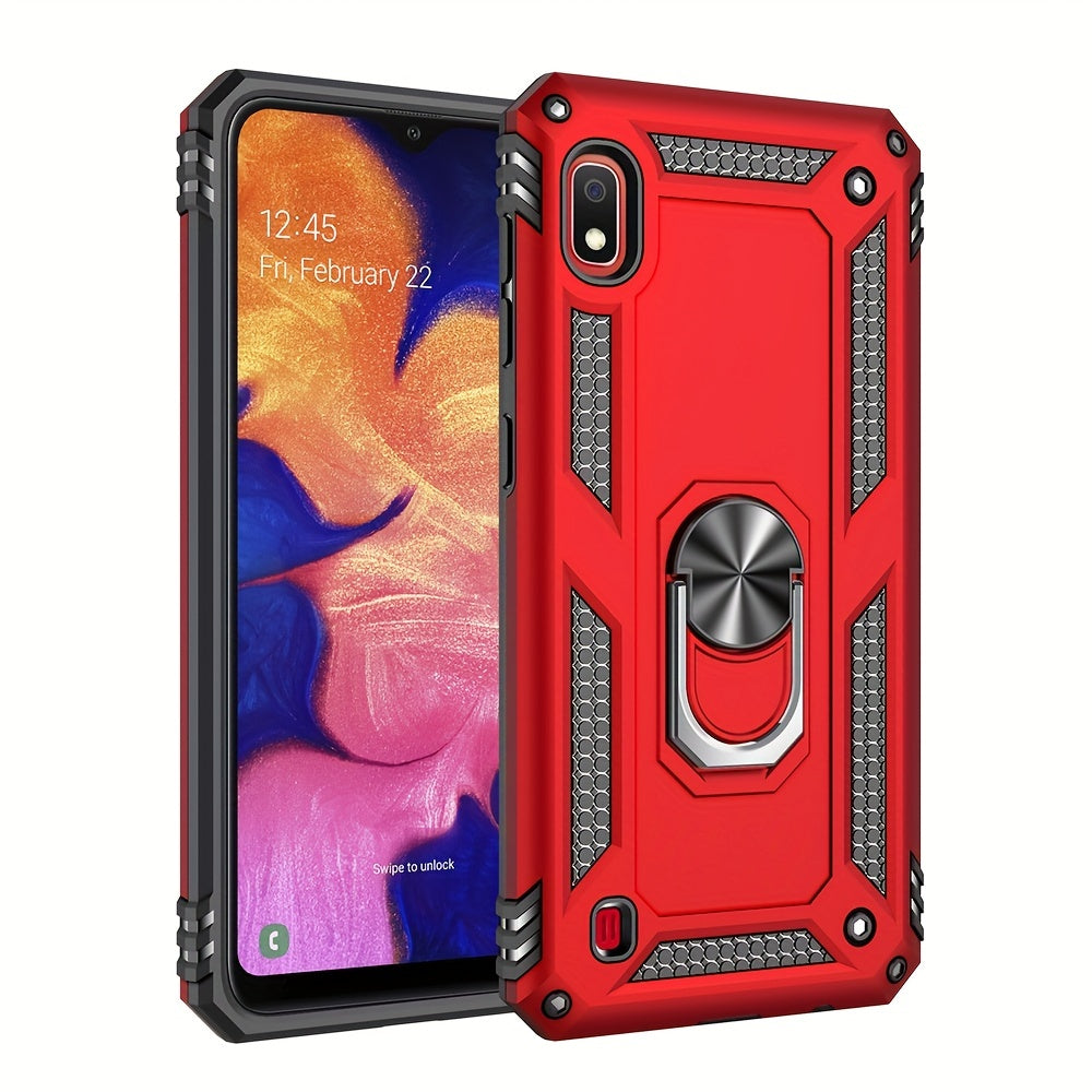 Shockproof Phone Case for Samsung Galaxy A Series with Ring Kickstand and Air Cushion Protection