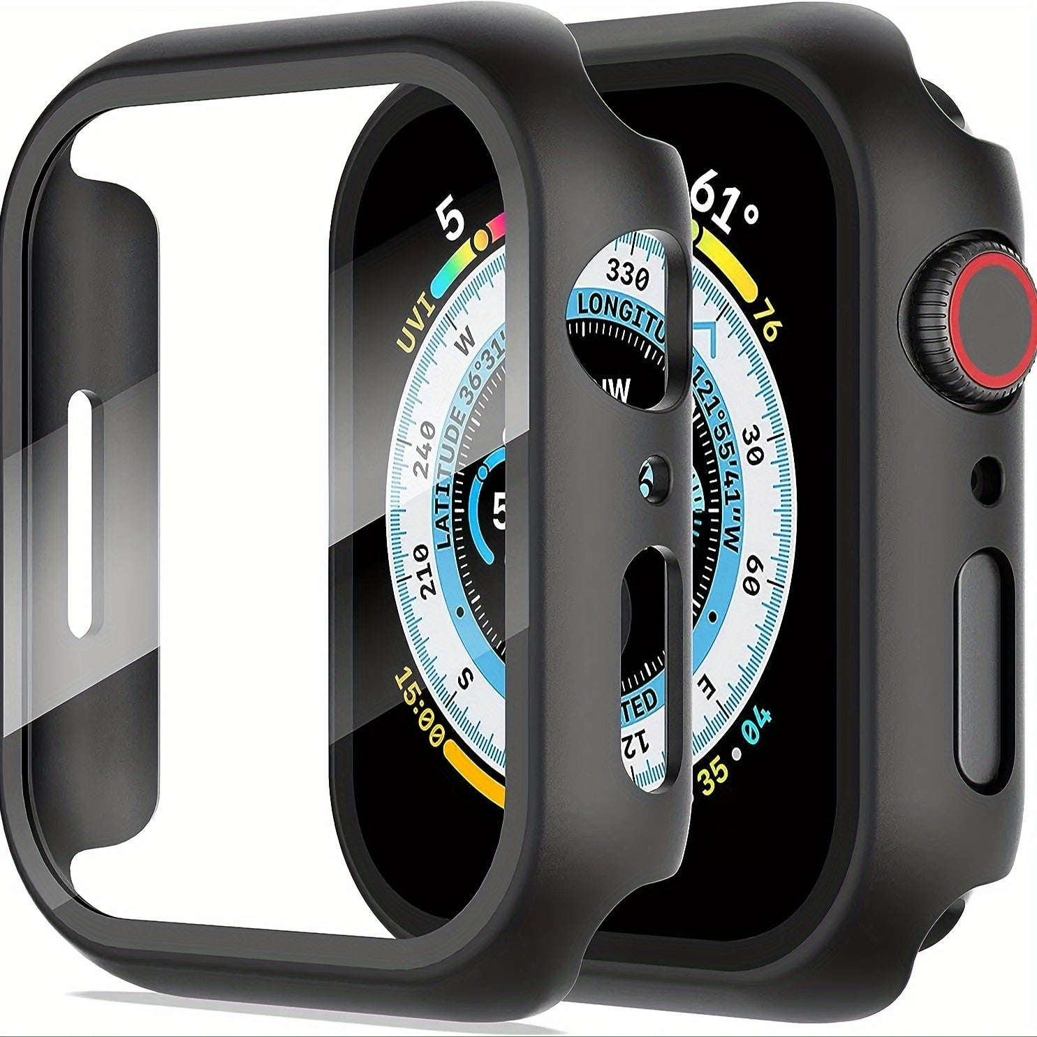 Hard PC Case with Tempered Glass Screen Protector for Apple Watch Series Ultra/10/9/8/7/6/5/4/SE Slim Clear Scratch-Resistant