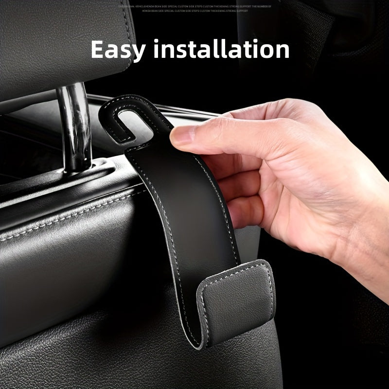 Car Universal PU Leather Car Seat Back Organizer Hanger for Keys Purses Coats