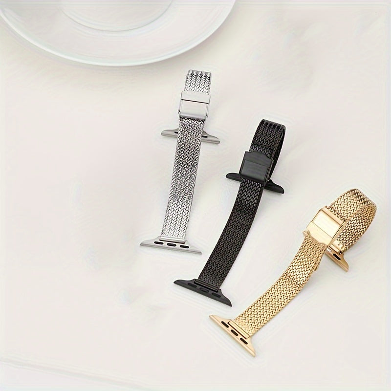 Women's Stainless Steel Mesh Watch Strap for iWatch 8/7/6/5/4/3/2/SE 38mm 40mm 42mm 49mm