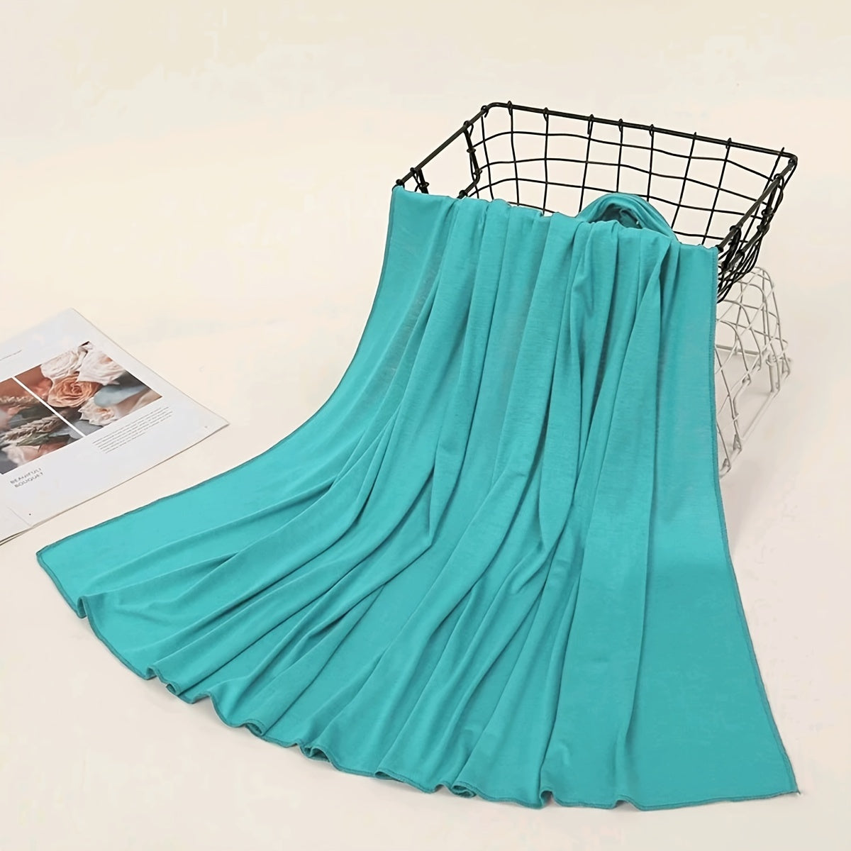 Windproof Sunscreen Shawl for Women Soft Breathable Muslim Hijab Solid Color