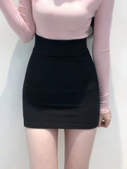High-Waisted Elastic Lingerie Skirt Without Lining for Women