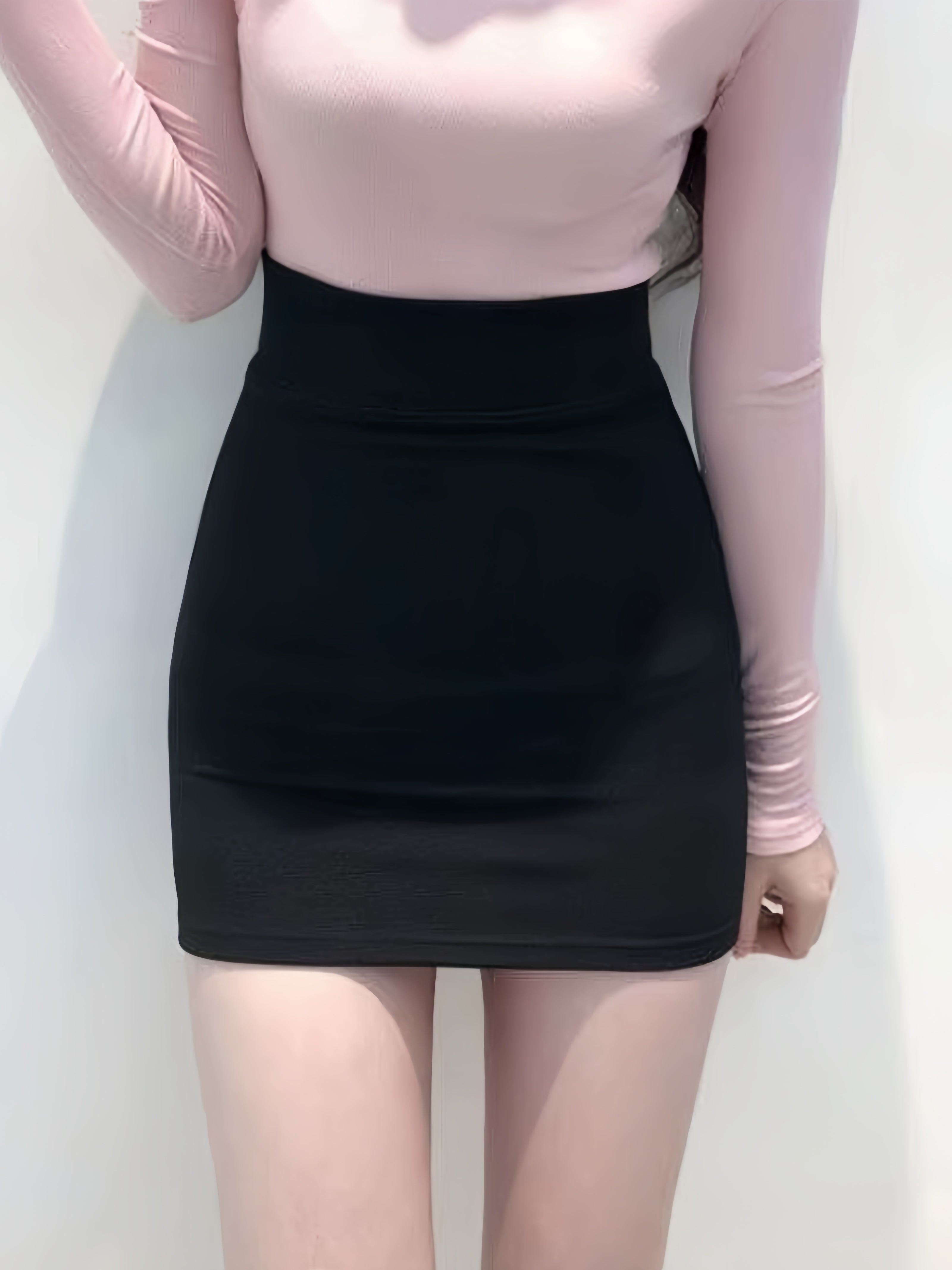 High-Waisted Elastic Lingerie Skirt Without Lining for Women