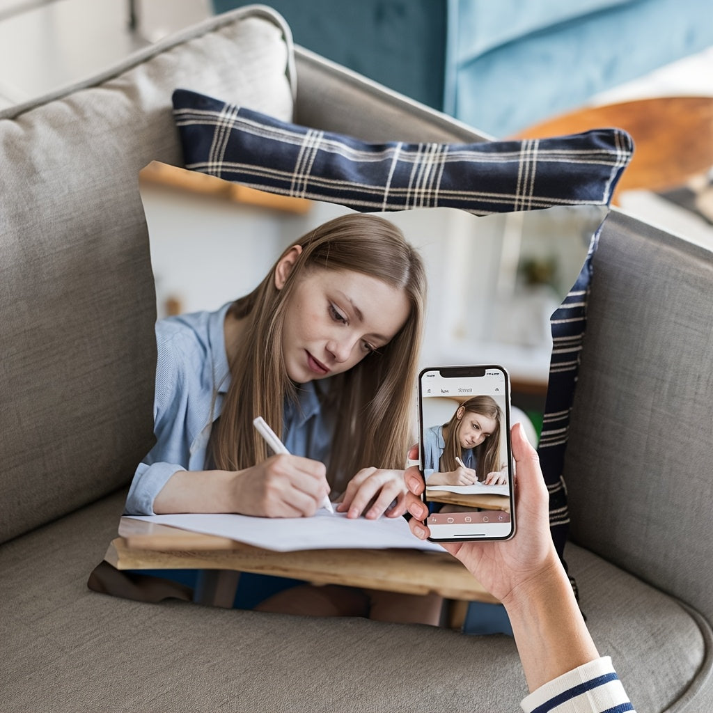 Personalized Photo Pillowcase 45.72x45.72 cm for Mother's Day Father's Day Thanksgiving Teacher's Day Gift