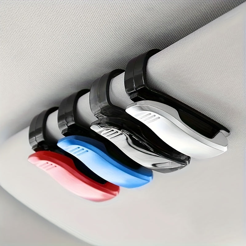 4-Piece ABS Glasses Holder Clips for Sun Visor and Card Organization