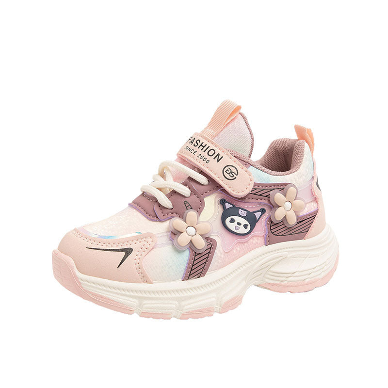 Детские мультяшные кроссовки на низком ходу с застежкой-липучкой, резиновая подошва, тканевая подкладка