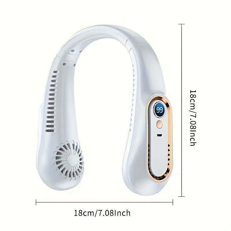 USB Neck Fan Wearable Portable Cooling Rechargeable Quiet 360° Flexible Airflow
