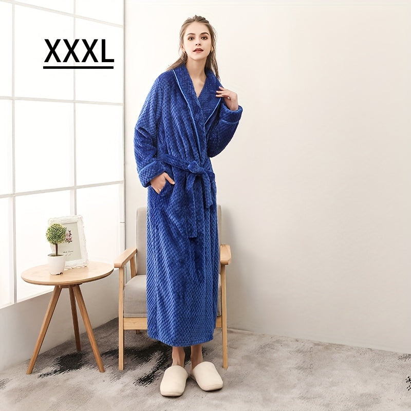 Cozy Couples Bathrobe Long Sleeve Autumn Winter Warm Fleece