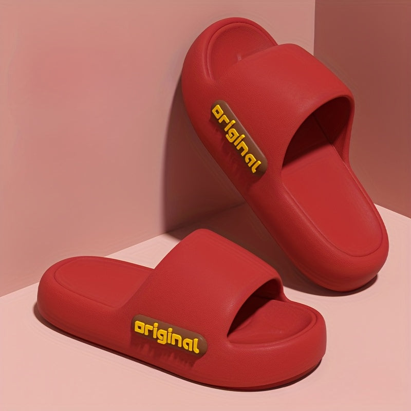 Ayollar uchun EVA slayd sandalki, qulay qalin tagli ichki va tashqi uy uchun choyshablar, qizil