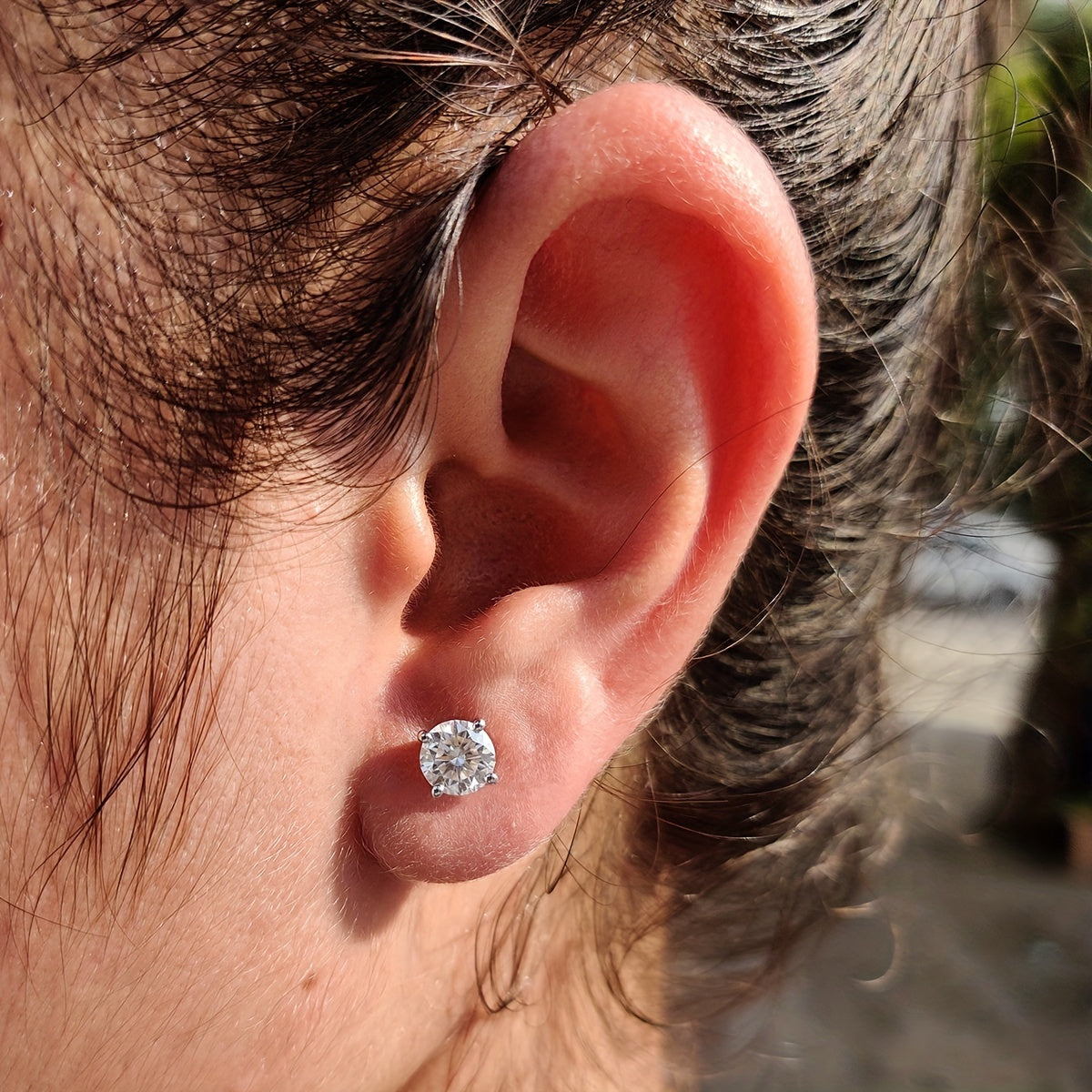 Ayollar uchun nafis Moissanit taqinchoqlari, 0.5, 1, 2 karat, to'rt tishli dizaynli zargarlik buyumlari