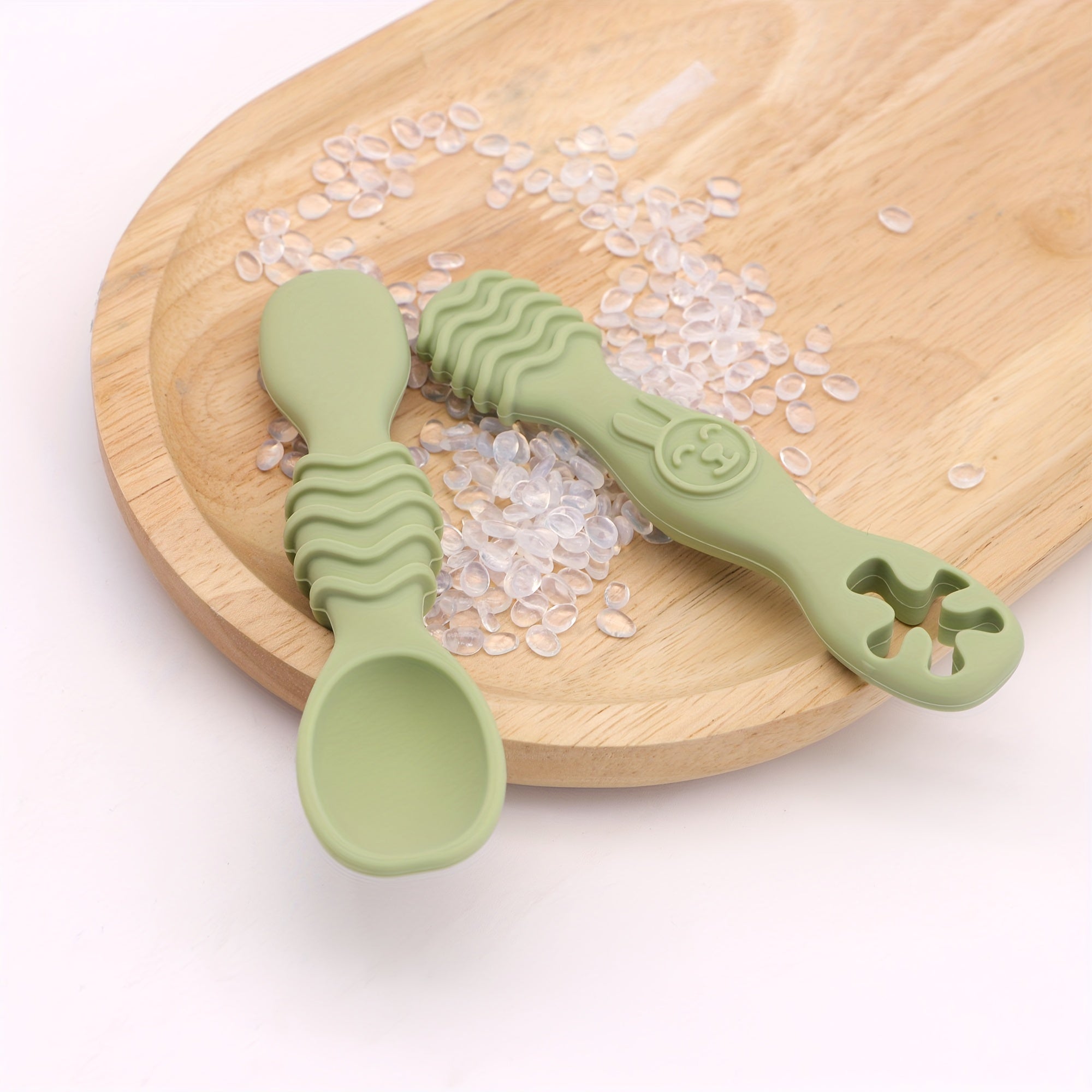 Children's Silicone Feeding Set 2-Piece Soft Spoon and Fork for Kids