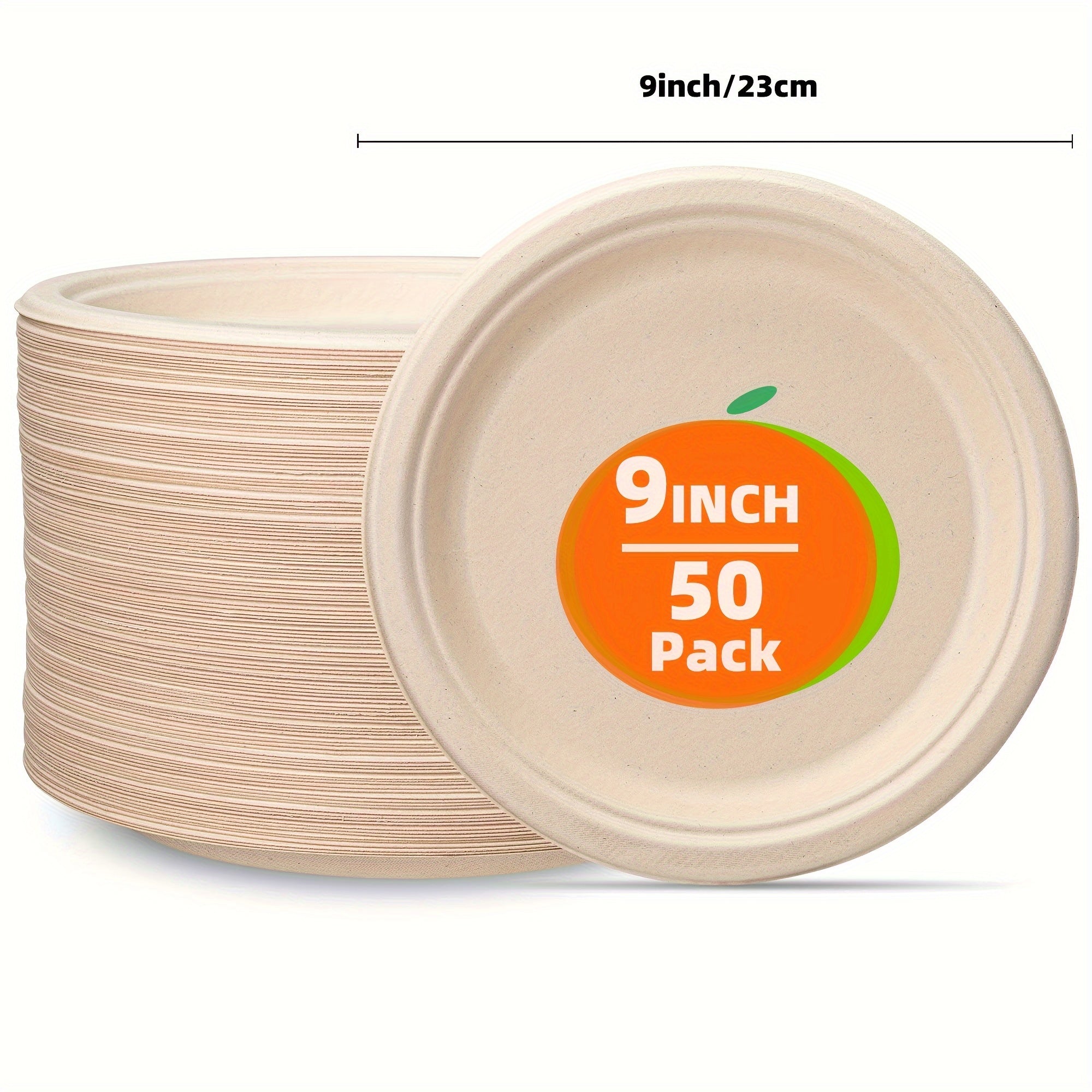 Bir martalik qog'oz plitalar 10 9 7 dyuym, 50 ta, 100 ta, partiyalar va pikniklar uchun paket