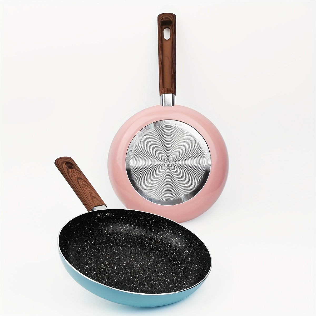 Pink and Blue Non-Stick Frying Pan for Eggs, Gas Stove Compatible