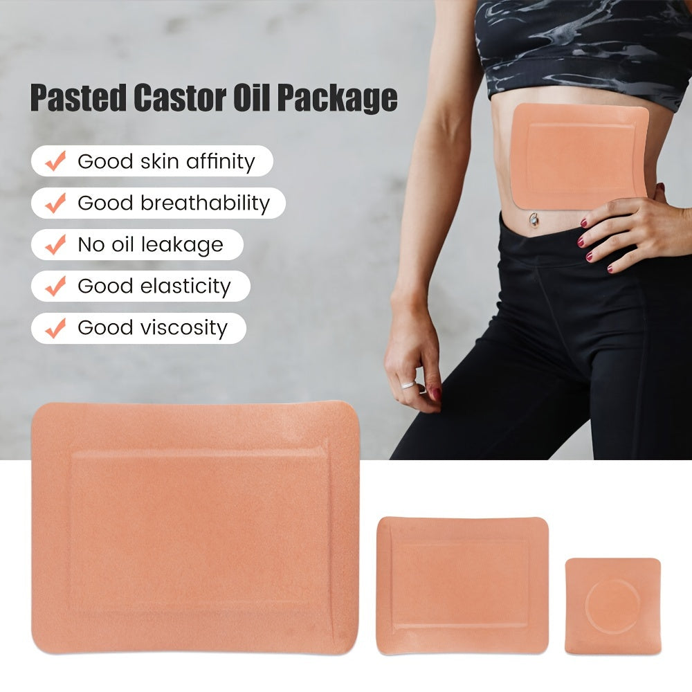 10pcs Organic Self-Adhesive Castor Oil Packs for Home Spa Treatment No Wash Leak-Proof