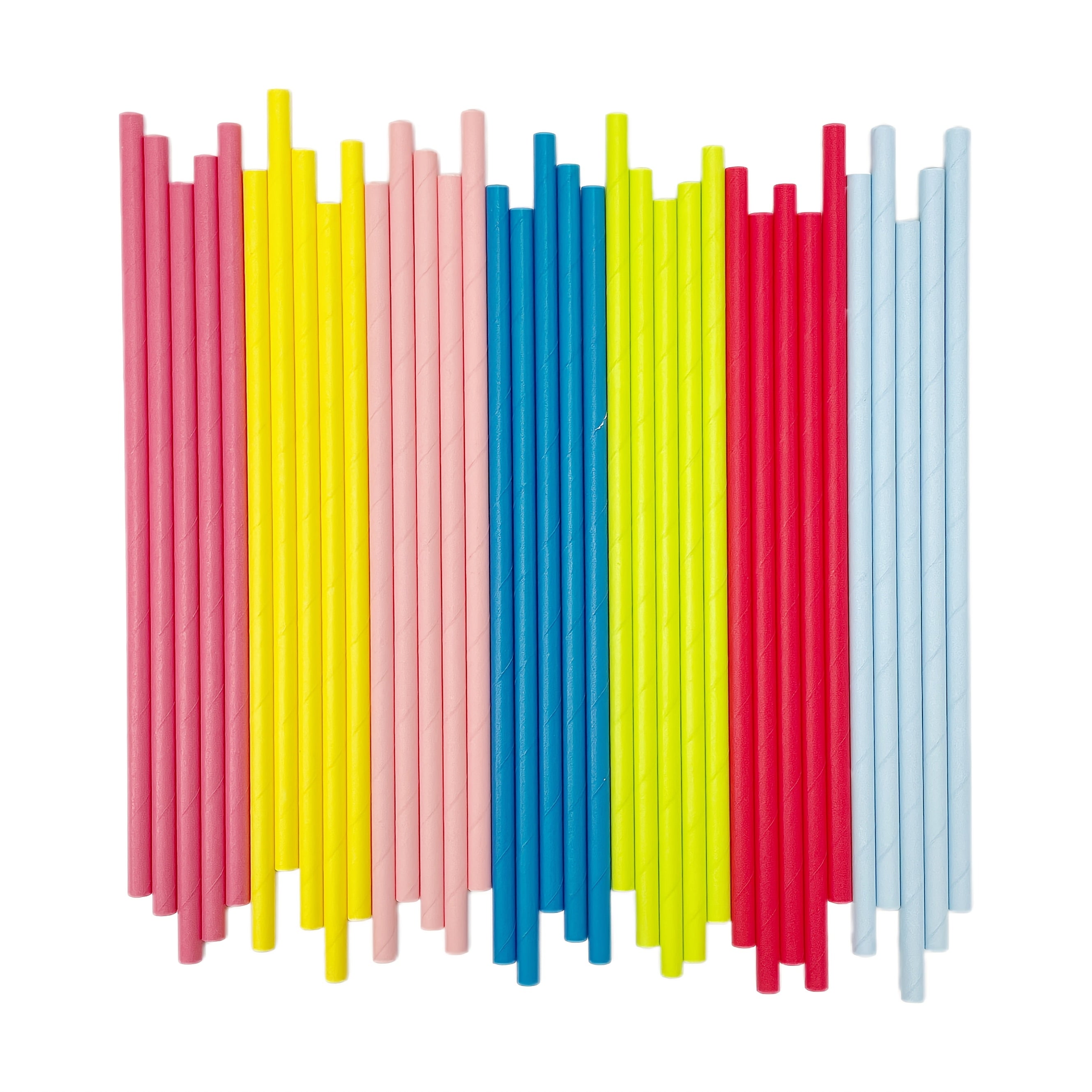Assorted Paper Straws for Party Decorations and Drink Stirrers