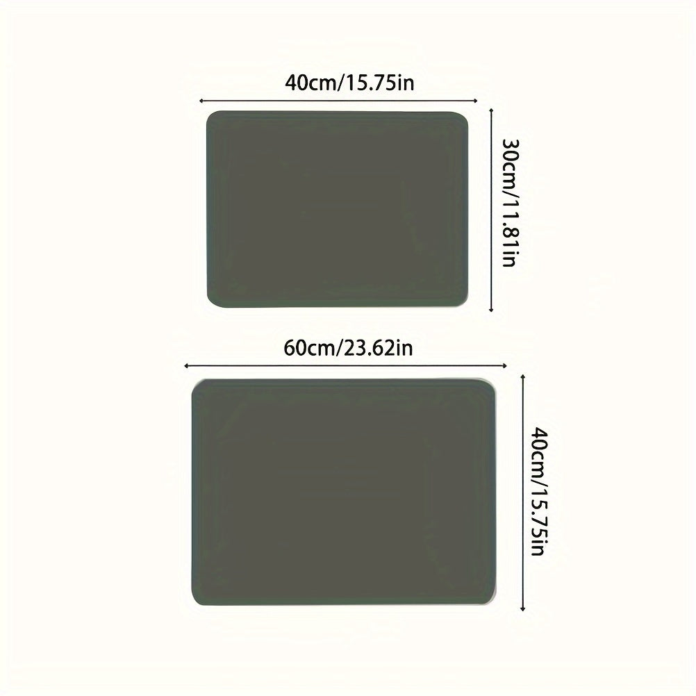 Black 3D Rose Design Dish Draining Mat Absorbent Non-Slip Rubber Backing